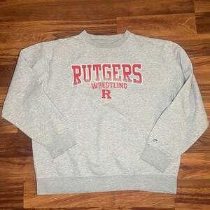 Vintage Blue 84 Rutgers University Wrestling Crewneck Sweatshirt Adult Large